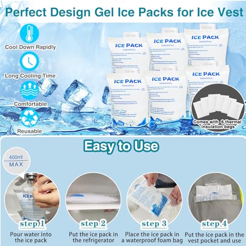 NJDGF Cooling Vest for Men Women - Ice Cold Vest with 20 Ice Pack, Adjustable Cool Vest for Hot Weather Work
