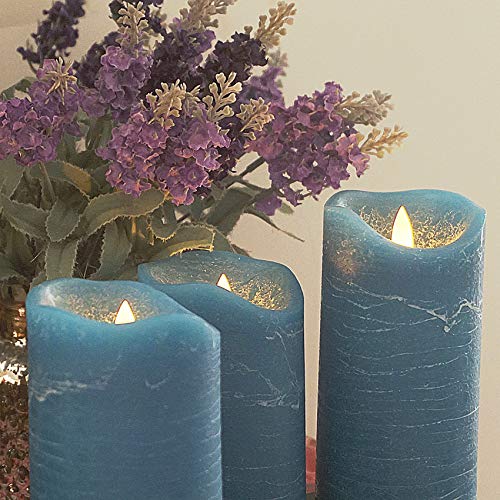 iZAN 3 Pack Real Wax Flameless Candles Battery Operated LED Pillar Flickering Realistic Electric Candle Gift Sets with Rem...