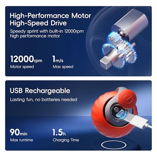 Potaroma Moving Ball Cat Toys with Feather Tail, Rechargeable 2025 New Interactive Toy for Indoor Cats Exercise, Smart Int...