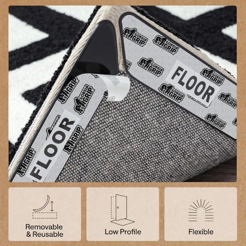 GORILLA GRIP Rug Gripper Pads, Reusable Double-Sided Stickers Keep Area Rugs Corners Flat, Grips Hardwood, Tile and Lamina...