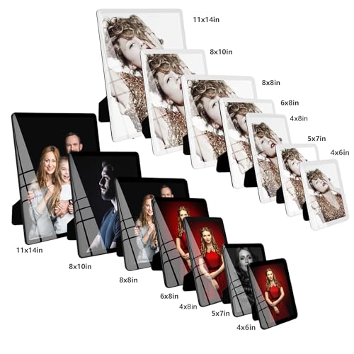 Bluesun 8x10 Picture Frame Black Standing can be Vertical and Horizontal - Real Glass Frames, Cool 8×10 Photo Frame, Wall ...