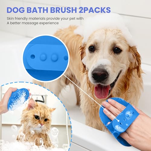 Self Cleaning Shedding Brush - 5-in-1 Professional Pet Grooming Kit Skin Friendly Grooming Tool for Dogs, Cats, and Puppie...