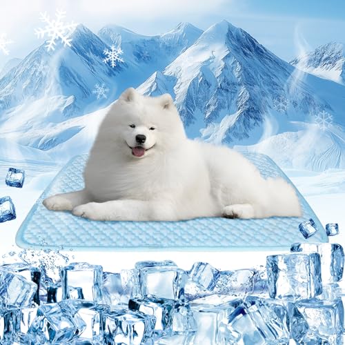 MeiLiMiYu Dog Cooling Mat Thicken Cooling Mat for Dogs Self Cooling Pad for Dog Non-Slip Dog Bed Mats (Q-Max>0.5) for Indo...
