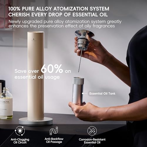 Wireless Rechargeable Hotel Scent Diffuser Starter Kit - Alloy Atomization System,Waterless Oil Diffuser, 1500 Sq Ft Cover...
