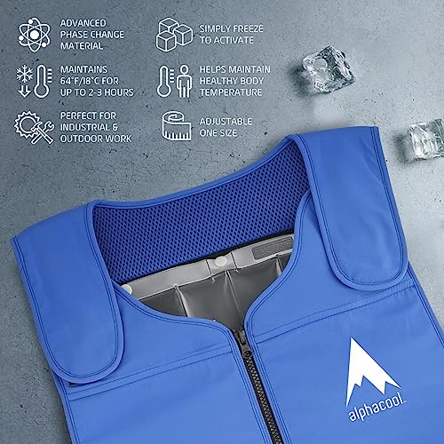 Alphacool Tundra Phase Change Cooling Vest – Summer Sportive Anti-Heat Clothing For Gym, Running, Athletic Activities