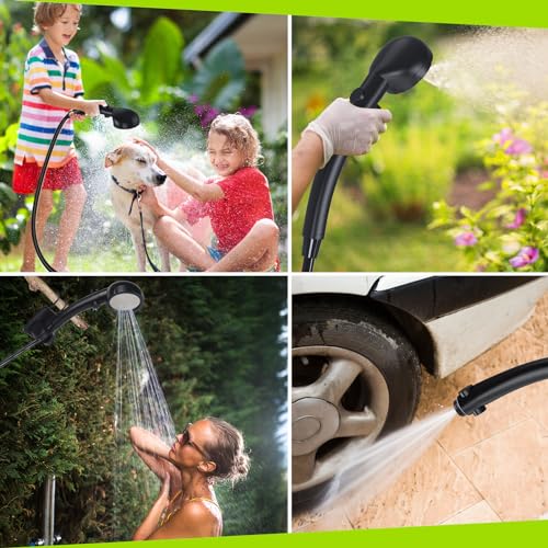Portable Shower for Camping, [Long-Lasting] Spopal 6000mAh Rechargeable Camping Shower with Intelligent LED Display, 4 Spr...