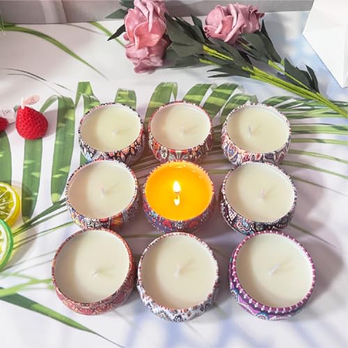 Scented Candles Gifts Set for Women, 9 Pack Aromatherapy Candles Pack Soy Wax Include Lavender, Jasmine and Vanilla Scente...