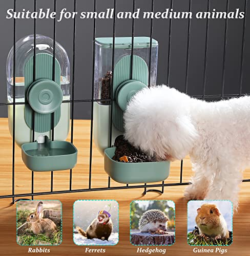Kenond 35oz Hanging Automatic Pet Food Water Dispenser, Auto Gravity Pet Feeder and Waterer Set, Cage Cat Food Bowl Dog Fe...
