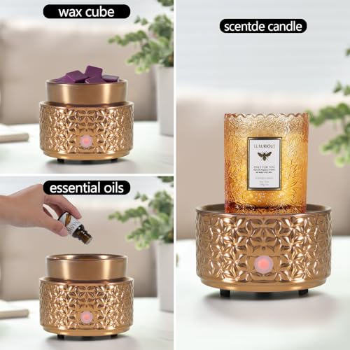copinpin Electric Wax Melt Warmer 4-in-1 Candle Warmer for Scented Wax Melter Cute Ceramic Fragrance Wax Burner for Home O...