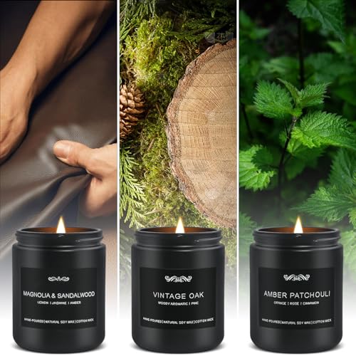 6 Pack Candles for Home Scented Aromatherapy Candles Gifts Set for Mens, Men Candle Set, 42 oz 300 Hour Long Lasting Candl...