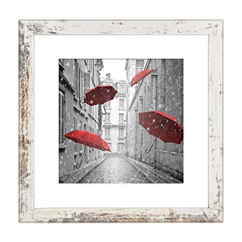 Finefrarm 12x12 Frame Matted to Display 8x8 Photos with Mat or 12 x 12 Pictures Without Mat Rustic Photo Frames Wall Art f...