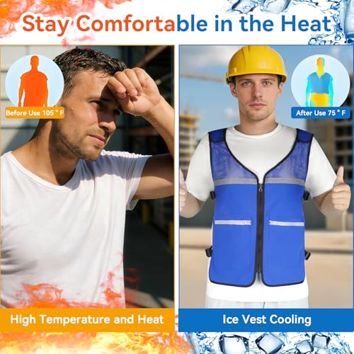 KkaFFe Cooling Vest for Men and Women for Hot Weather，Cooling Jacket Safety Vest/Running Lightweight Waistcoat
