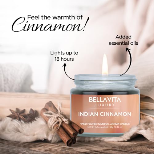 Bella Vita Organic Fall Decor Candles Set of 4 | Best Gift for Valentine's Day | Turkish Vanilla, French Lavender, Indian ...