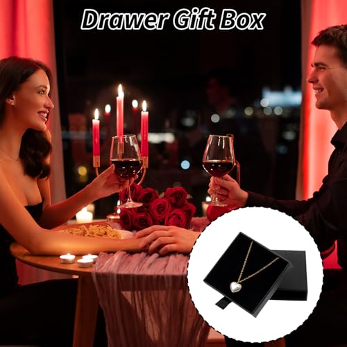 5 Pack Jewelry Gift Box, Sponge Fill Cardboard Jewelry Boxes Black Small Bracelet Gift Box for Women, Bracelet Necklace Ea...