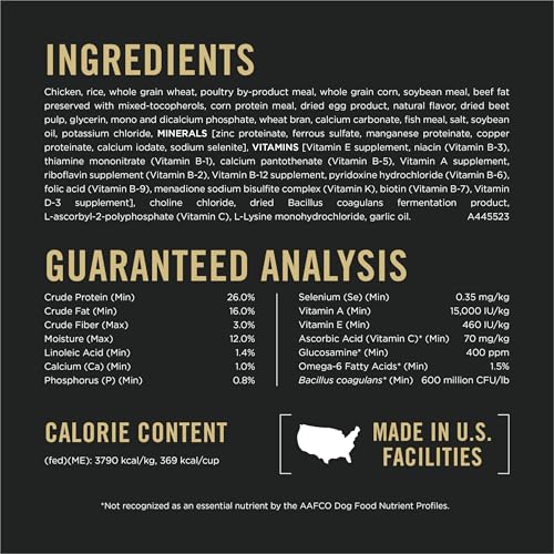 Purina Pro Plan Complete Essentials Shredded Blend Chicken and Rice Dog Food Dry Formula with Probiotics for Dogs - 35 lb....