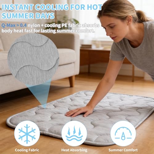 PETZOOKA Dog Cooling Mat Q-Max>0.4 Self Cool Pad for Dogs and Cats, Washable Portable Pet Sleeping Pad for Summer Size 27....