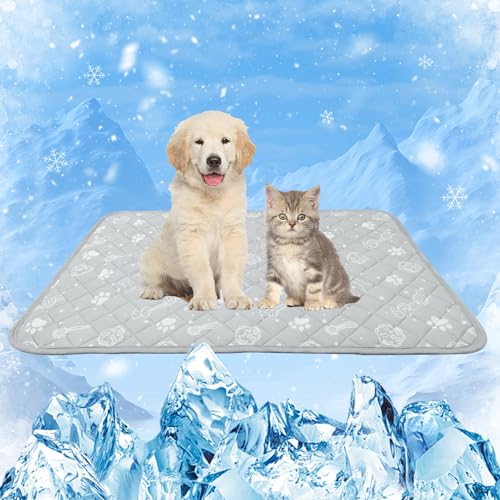 MH MYLUNE HOME Dog/Cat Cooling Mat, Cool-Chill Cooling Fiber & Endothermic Color Changing Pet Mat, 20'x30', Foldable & Was...