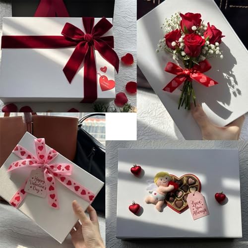 HcoHlow White Magnetic Gift Box 9x6.7x2.75 Inches, Rigid Collapsible Gift Boxes with Lids for Presents, Bridesmaid Proposa...