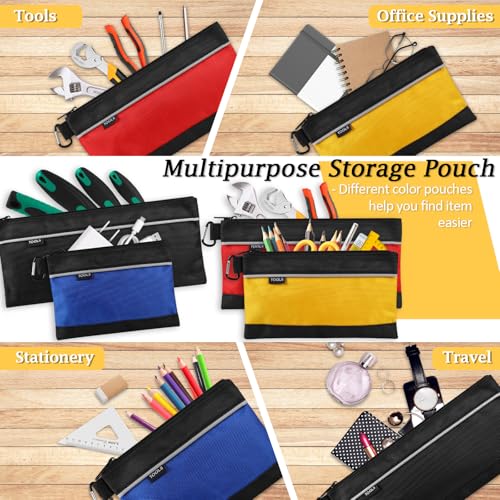 COIDEA 4 Pack Tool Pouch, Small Tool Bag with Zipper, 1680D Oxford Waterproof Multipurpose Tool Pouches with Carabiner for...