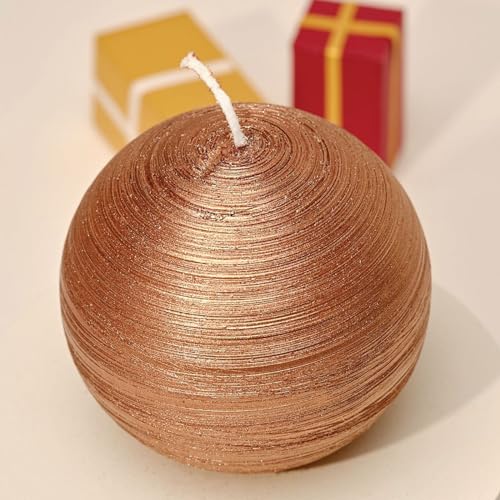 Bougies La Francaise - Ball Candle - Made in Europe, Copper Color, 200g, +/- 15-Hour Burn Time - Diameter 3.15 inches