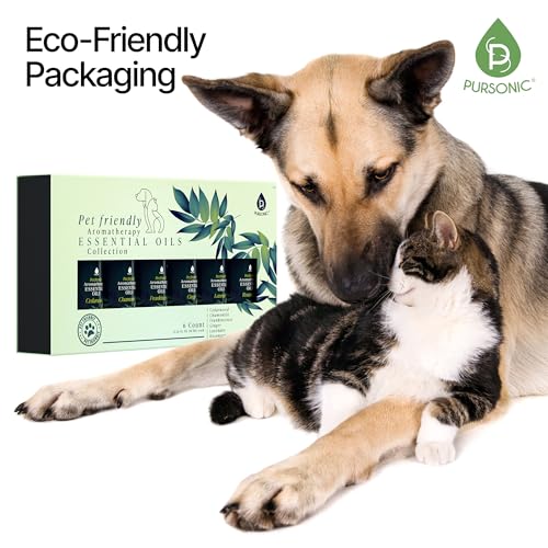 PURSONIC Pet Friendly Aromatherapy Essential Oils Collection, 6-Count - Safe for Dogs and Cats, Natural Relaxation and Str...