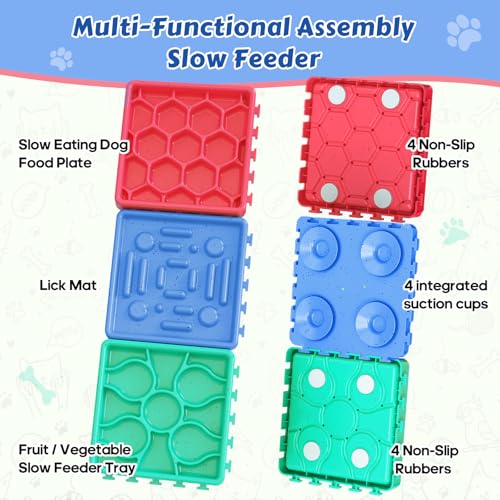Lick Mat for Dogs & Cats Enrichment Toy Slow Feeder Puzzle for Anxiety Relief and Boredom Reducer