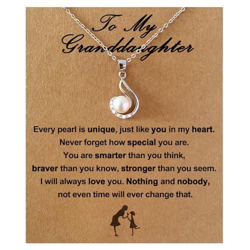 Granddaughter Necklace - Granddaughter Gifts from Grandma, Graduation Gifts for Her, Birthday Christmas Confirmation Weddi...