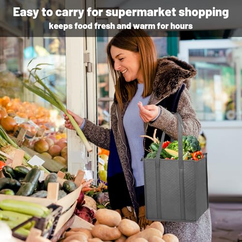 YZiCHENQQ Insulated Grocery Bags with Zippered top Frozen Food Shopping Groceries Travel Insulated Tote Cooler Thermal Bags