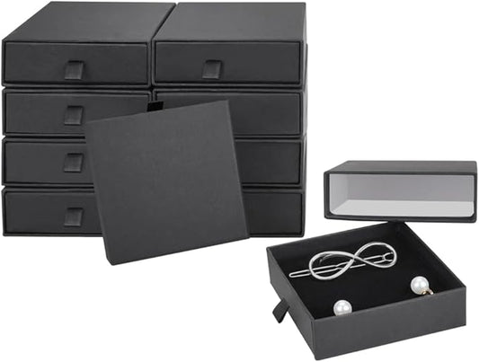 LIOUCBD 10 Pack Jewelry Gift Boxes, 3.5x3.5x1.2 Inch Cardboard Drawer Display Jewelry Boxes, Small Jewelry Boxes with Lids...