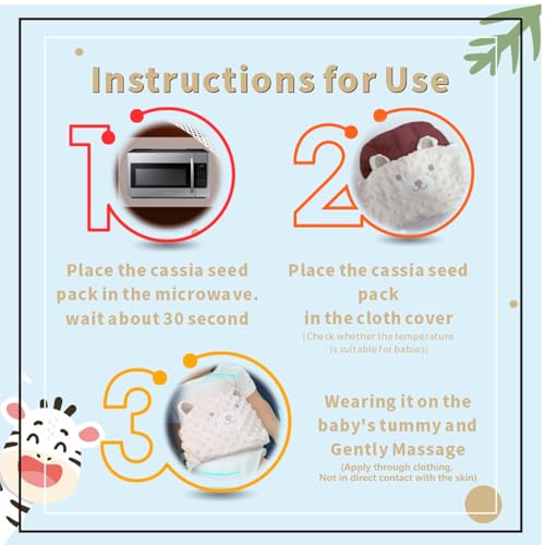 ISANPAN Baby Colic and Gas Relief - Cassia Seed Heated Tummy Wrap,Infant Warming Pad Belly Band Gripe Belt Relieves and So...