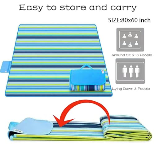 K Y KANGYUN Beach Blanket Outdoor Picnic Blankets Mat 80"x60" Extra Large Waterproof Sand Proof Camping Blanket Lightweigh...