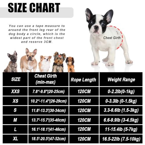 FEimaX Dog Harness and Leash Set for Walking, Soft Mesh Adjustable Easy Control Lightweight Cat Vest Harnesses with Reflec...