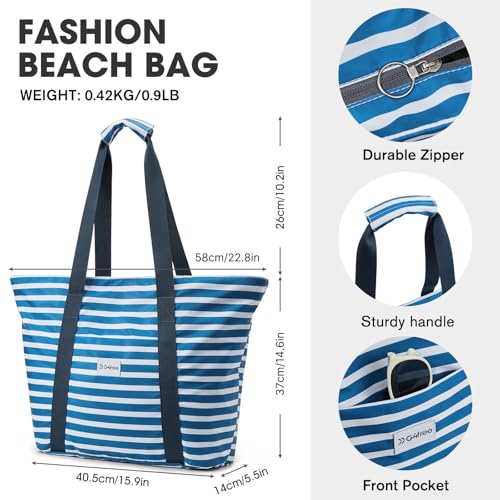 G4Free Beach Bag, Waterproof Beach Bags for Women, Personalized Strap Tote Bag for Women Birthday Gifts