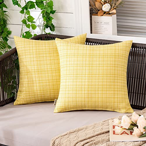 MIULEE Outdoor Waterproof Throw Pillow Covers Decorative Farmhouse Water Resistant Cushion Covers for Tent Patio Garden Co...