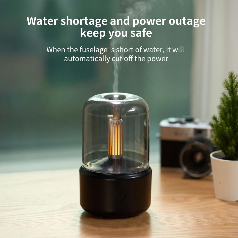 Candlelight Flame Air Diffuser,Portable Essential Oil Diffuser Noiseless 120ML Aroma Diffuser Waterless Auto-Off Protectio...