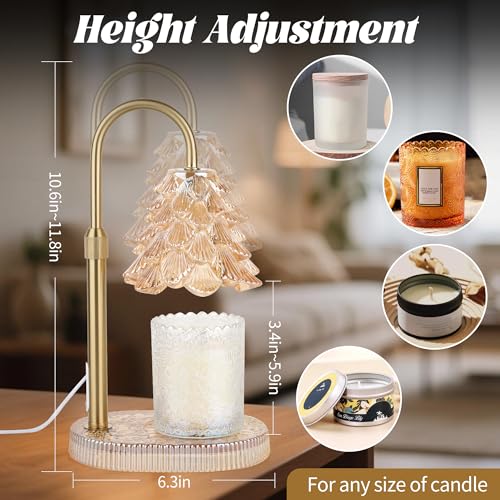 Christmas Tree Shaped Candle Warmer Lamp with Timer & Dimmer – Adjustable Wax Melt Lamp for Jar Candles, Home Decor Accent...