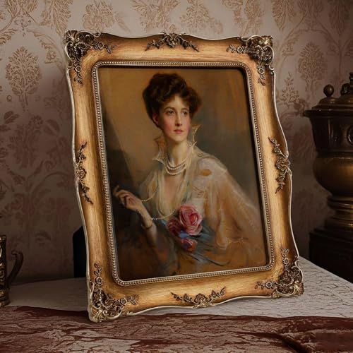 Hioniir 8x10 Resin Picture Frames Embossed Vines Design Photo Frame with Easel & Hook Picture Hanging Kit with Glass Front...