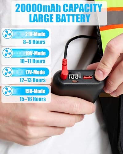 Lvkakmox Safety Cooling Vest Jacket with 2 Fans - Men and Women 21V Air Conditioner Lightweight Vests, With 20000mAh Battery