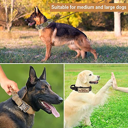 Eitchen Tactical Dog Collar and Leash Set Heavy Duty Military Dog Collar with Handle and Metal Buckle for Medium and Large...
