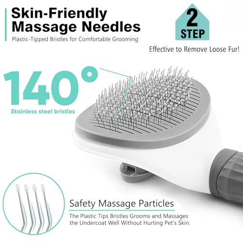 Kwispel 3PCS Dog Grooming Brush - Dog Brush for Shedding Massaging Bathing - Double Sided Shedding, Dematting Undercoat Ra...