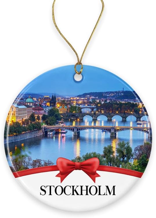 Stockholm Christmas Ornament, Christmas Ornaments Travel Souvenir Collection Gift for Family, Christmas Tree Ornament City...