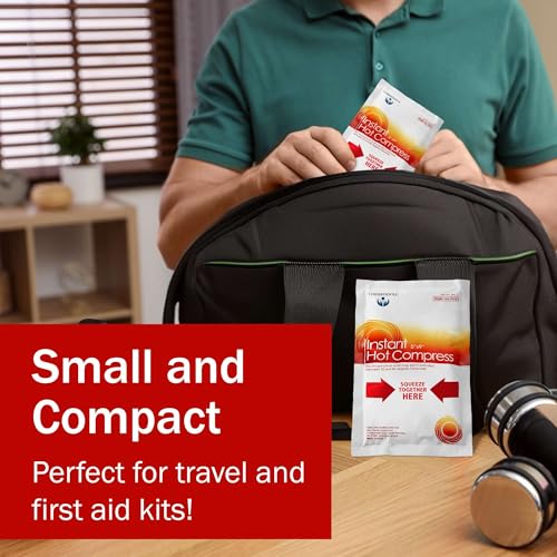 Instant Hot Compress - 6 Hot Packs for Pain Relief, Sore Muscles, Muscle Spasms, and Joint Stiffness