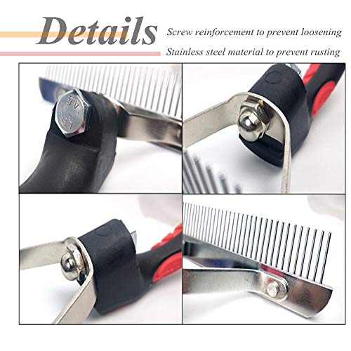 Dog Brushes for Grooming Large Dogs, Undercoat Dog Rake Long Hair Pet Comb Pet Grooming Brush with Anti-Slip Handle, Steel...
