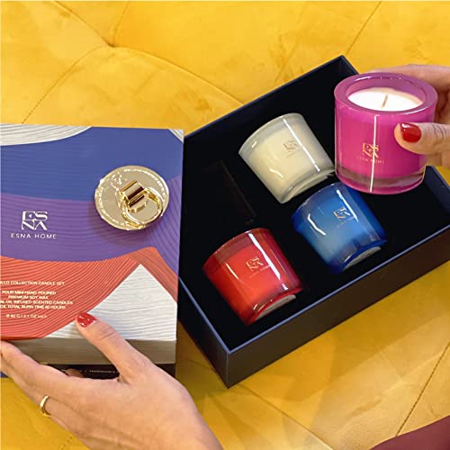 Luxury Scented Candle Set 4 All Natural Soy Aromatherapy Candle Gift Set Votive Candle Gift Set for Women Self Care Stress...
