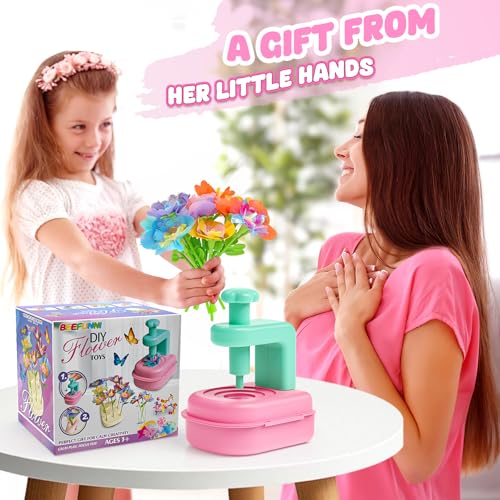 beefunni Flower Making Kit for Kids, DIY Flower Bouquet Kit, Arts and Crafts for Kids Ages 4-8, Colorful Flower Maker Toys...
