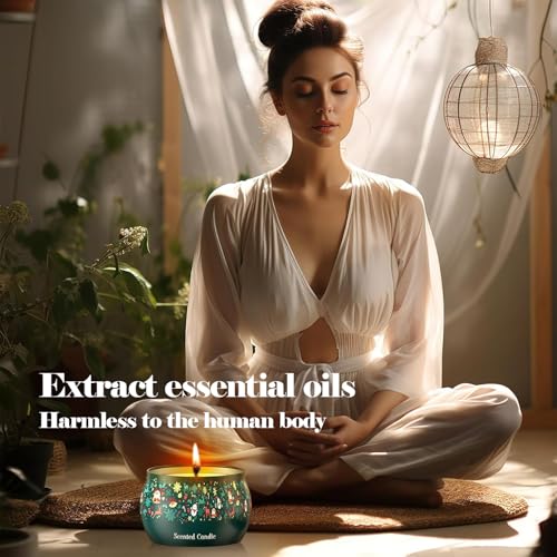 THAUSDAS Scented Candles Gift Set: 4 Pack 4.4 oz Aromatherapy Christmas Candles for Home Scented - 120H Burning Stress Rel...
