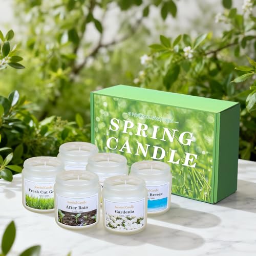 Aeraroma 6 Pack Spring Candles for Home Scented, Scented Candles for Women Men, 21oz Natural Soy Wax Candle, Aromatherapy ...