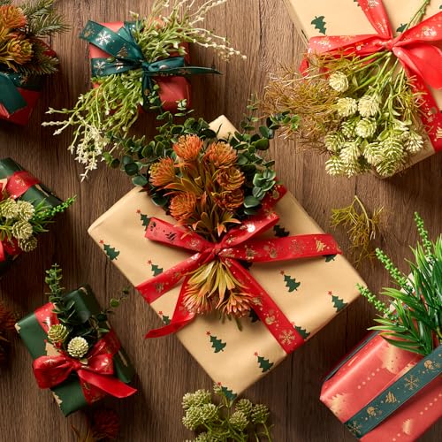 PONKING Imitation Berry Grass Branches Artificial Stems 12 Bundles Greenery Fake Plants for Home Office Flowers Bouquet Ce...