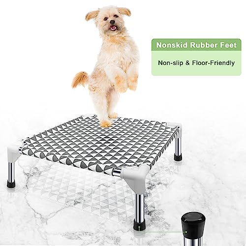 Kuntrust Elevated Outdoor Dog Bed Updated Raised Pet Cot Cooling Puppy Bed Lifted Dog Bed for Small Pets|Indoor Detachable...