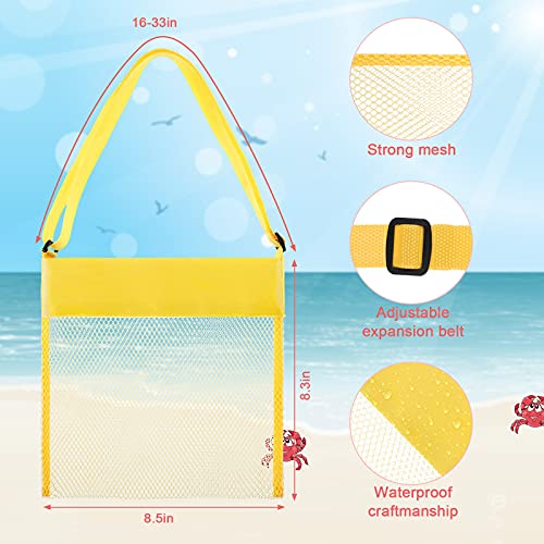 Frienda 15 Pack Mesh Beach Tote Bag, Seashell Bags, Bag Toys Organizer for Holding Beach Children' Toys Market Picnic(Clas...